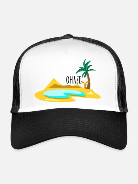 Hase in der Wüste - Trucker Cap - Weiß/Schwarz