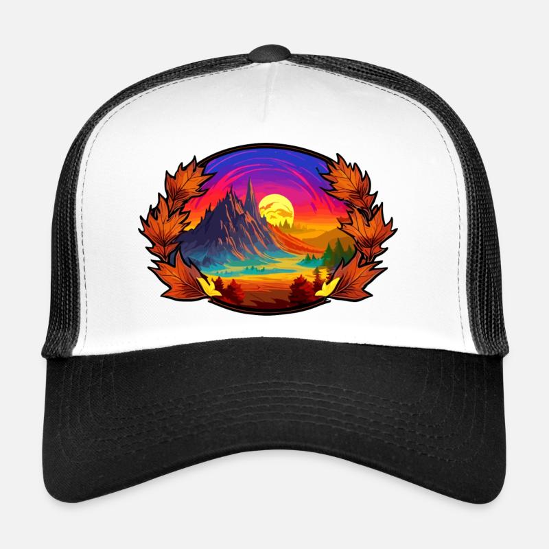 Frühlingsberge - Trucker Cap - Weiß/Schwarz