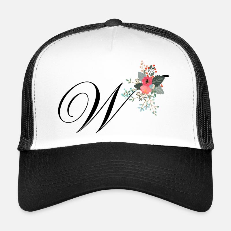 Buchstabe w Blumen Trucker Cap