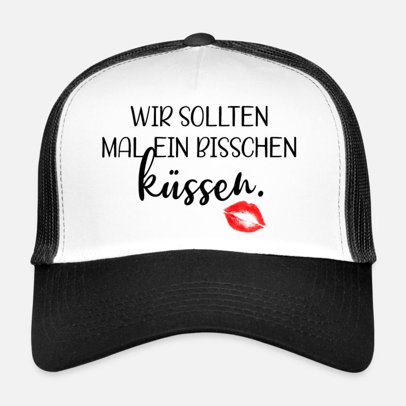 Wir sollten mal ein bisschen küssen - Trucker Cap - Weiß/Schwarz