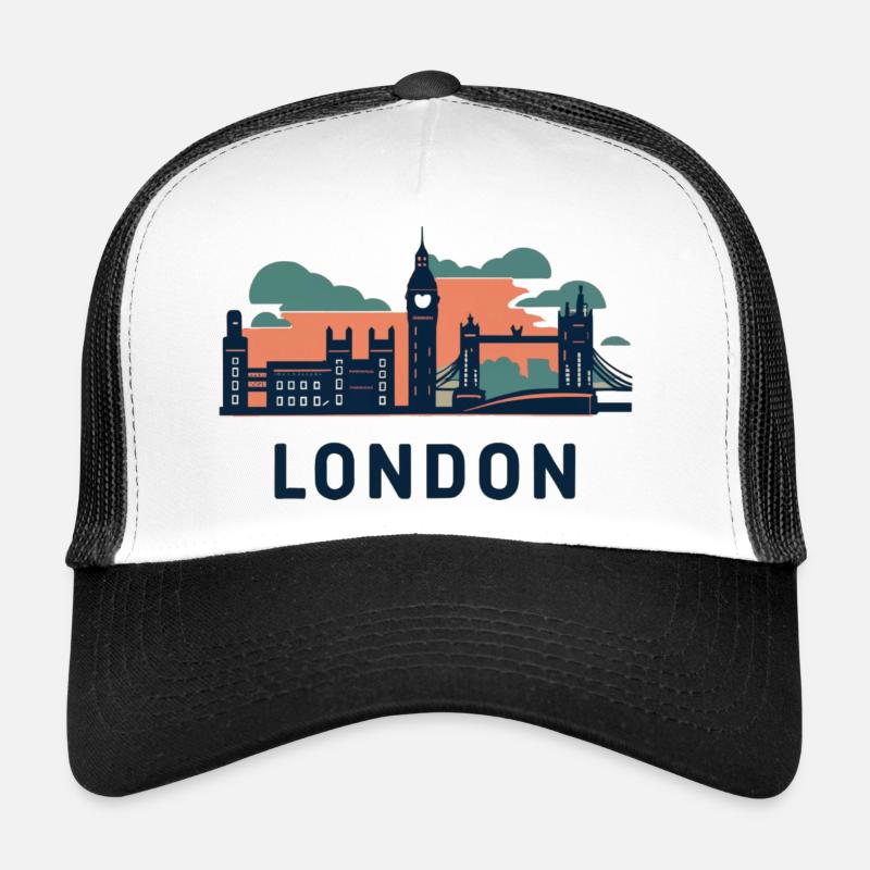 Horizon de Londres Coucher de soleil Rétro Casquette trucker 