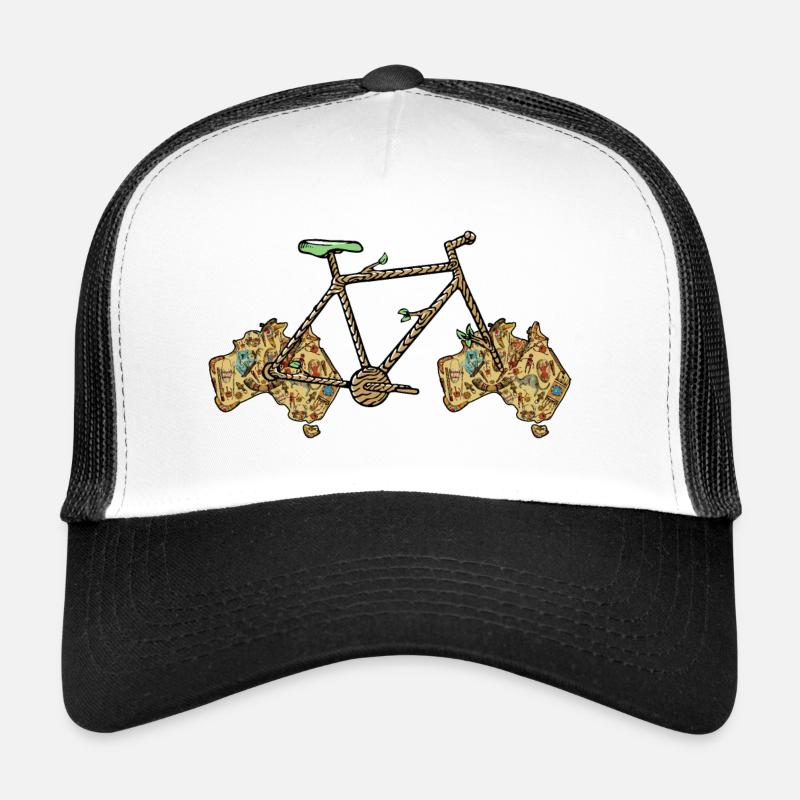 Australian Bike, Australian Map, Aussie Bicycle Trucker Cap