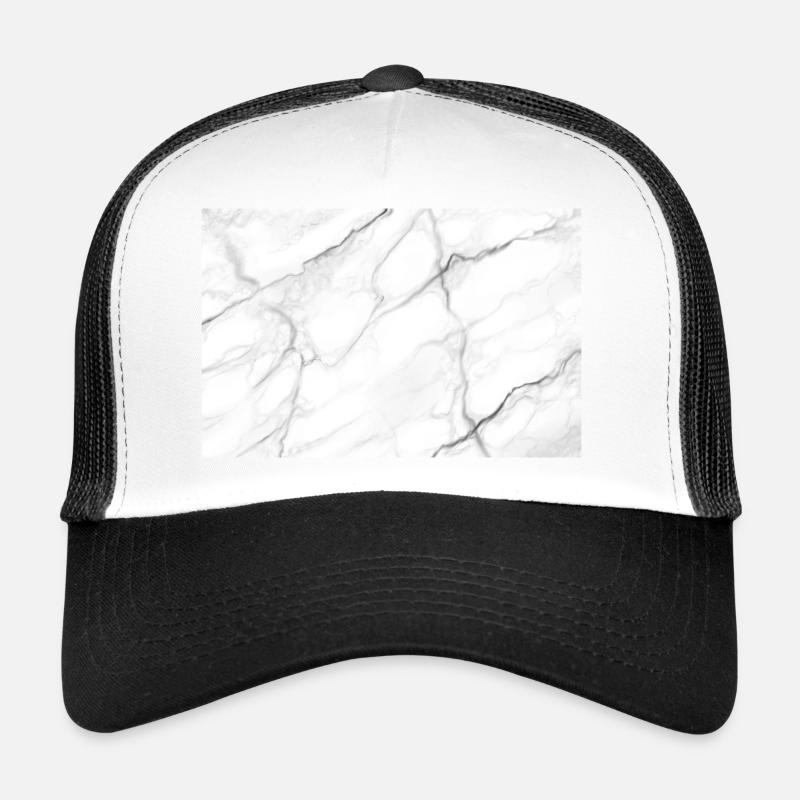 Weißer Marmor - Trucker Cap - Weiß/Schwarz