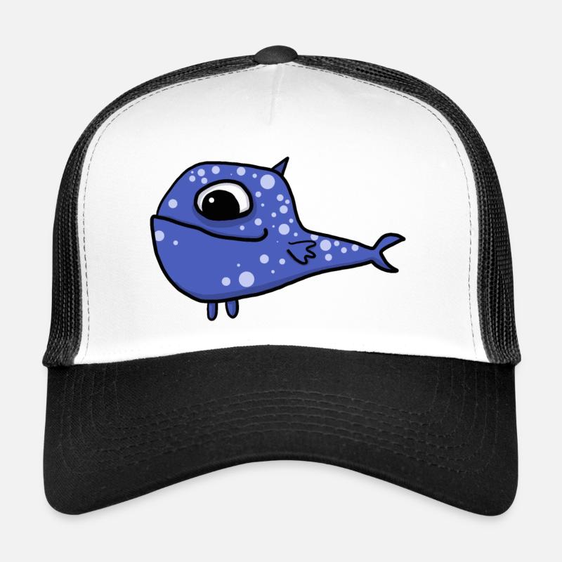 blauer Fisch - Trucker Cap - Weiß/Schwarz