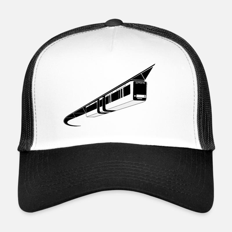 Wuppertal Schwebebahn schwarz/weiß - Trucker Cap - Weiß/Schwarz