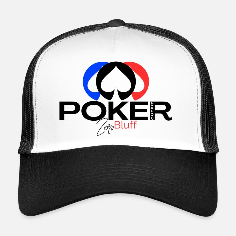 POKER Elegance "Zero bluff Poker outfit"  - Casquette trucker  - blanc/noir
