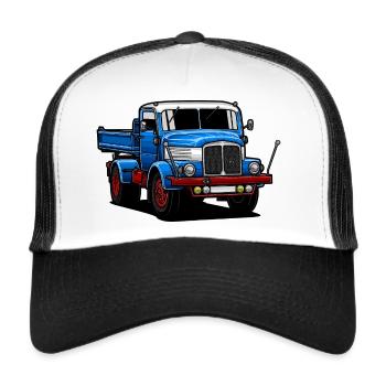 IFA S4000 | DDR | LKW // Illustration - Trucker Cap - Weiß/Schwarz - Vorne