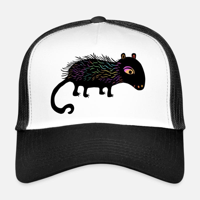 Regenbogenfusseltier - Trucker Cap - Weiß/Schwarz