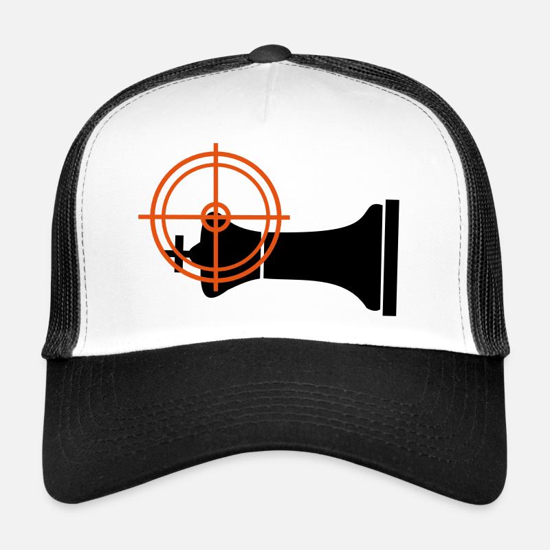 Schachmatt liegend - Trucker Cap - Weiß/Schwarz