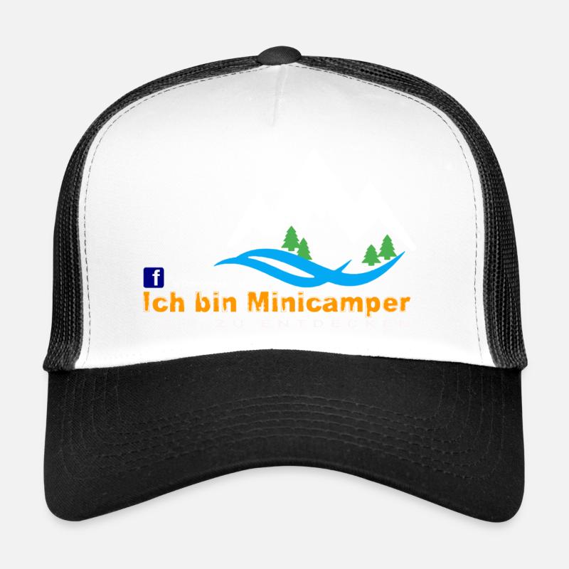 Minicamper Bergwanderer Motiv - Trucker Cap - Weiß/Schwarz