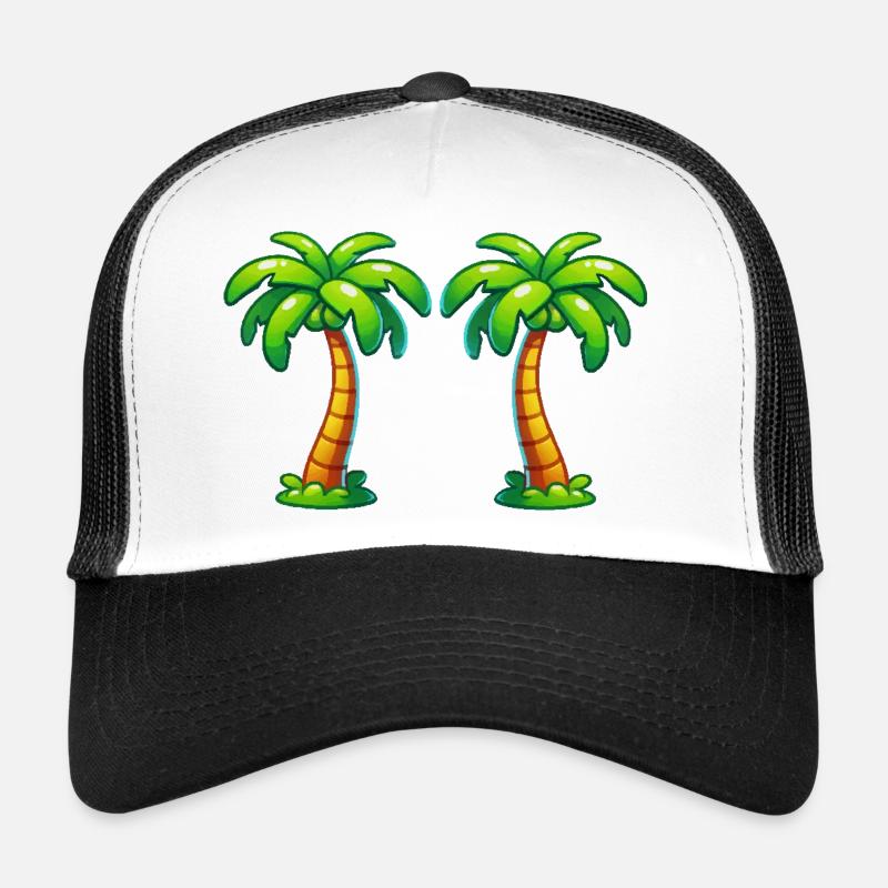 palmen - Trucker Cap - Weiß/Schwarz