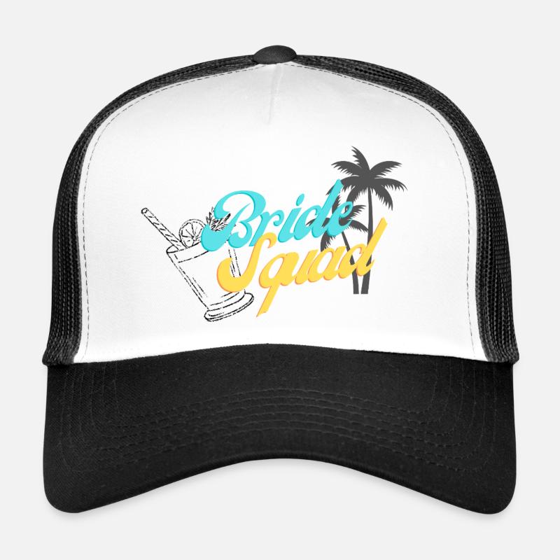 Bride Squad Tropical Sunset Design - Trucker Cap - white/black