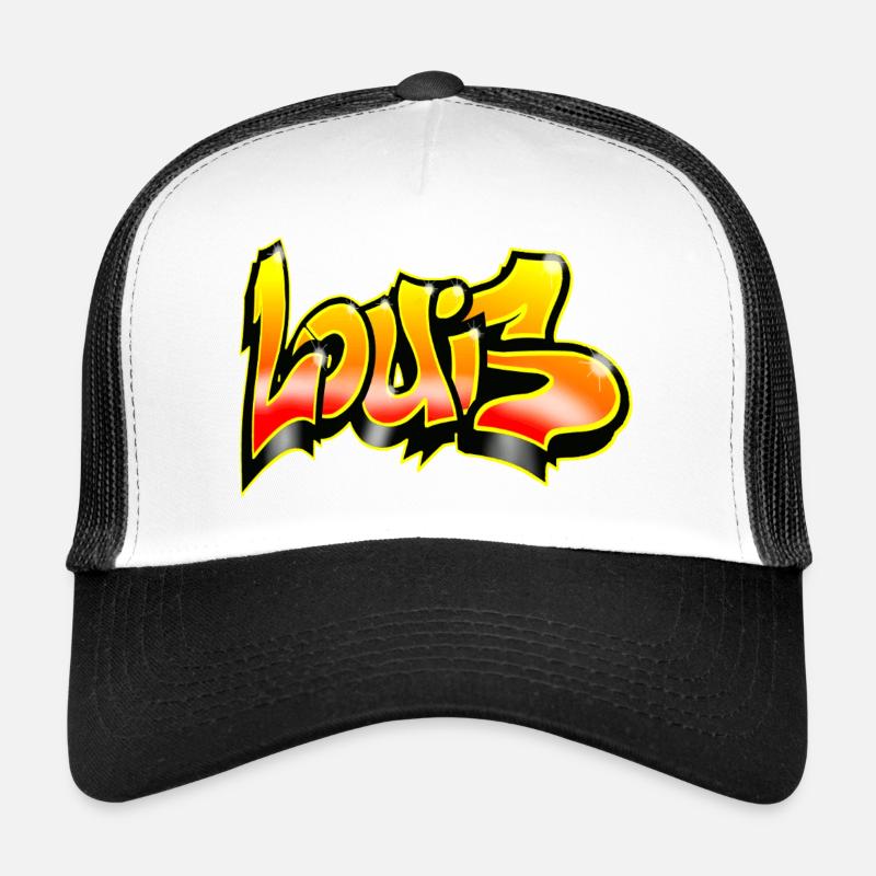 Louis Graffiti Jaune Rouge Casquette trucker 