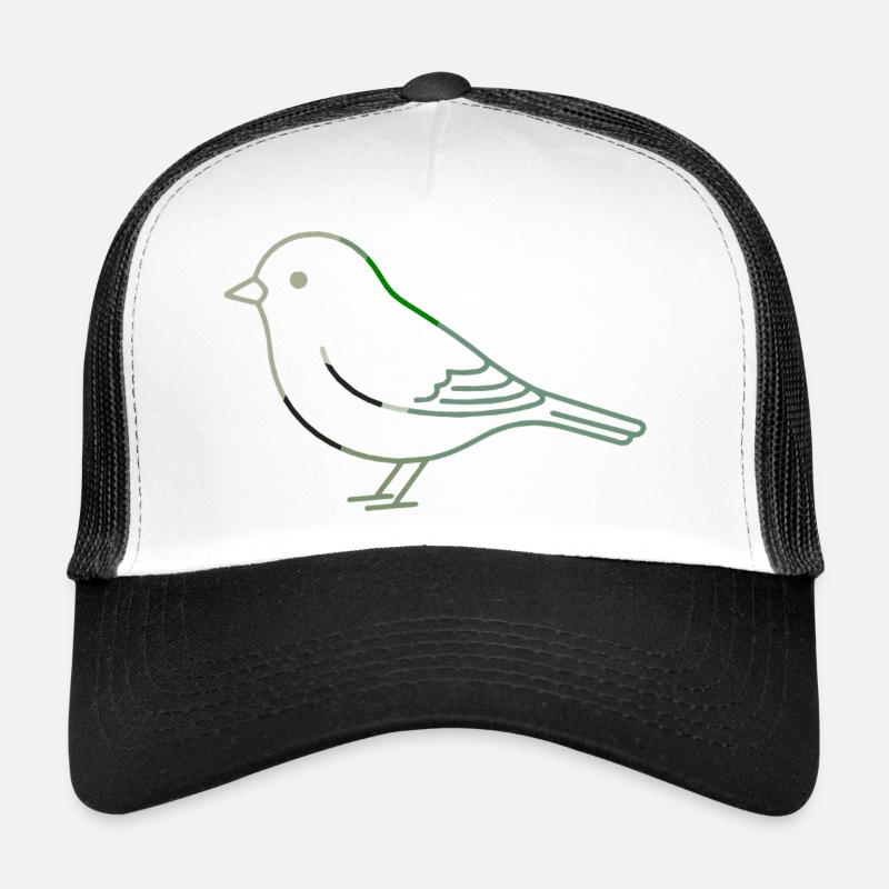 Minimalist Green Linear Bird Trucker Cap