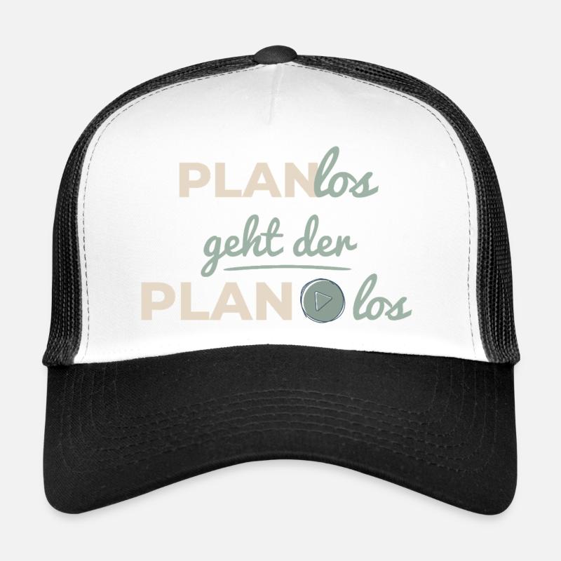 Planlos geht der Plan los  Beige Scandi Typografie Trucker Cap