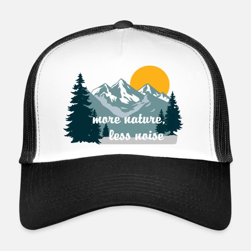More Nature Less Noise - Trucker Cap - white/black