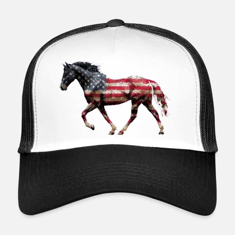 Drapeau des États-Unis de cheval Casquette trucker 