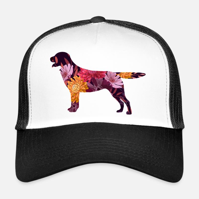 Silhouette de chien fleuri Labrador retriever Casquette trucker 