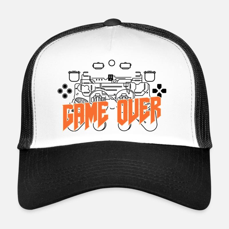 Game Over Retro Orange Bold Trucker Cap