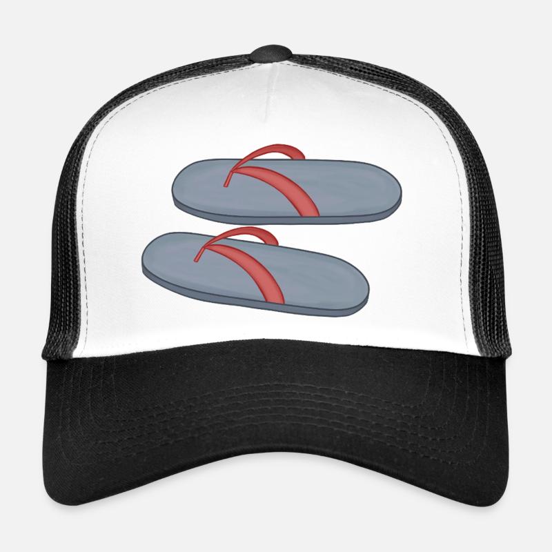 Beach Flip Flop Design - Trucker Cap - white/black