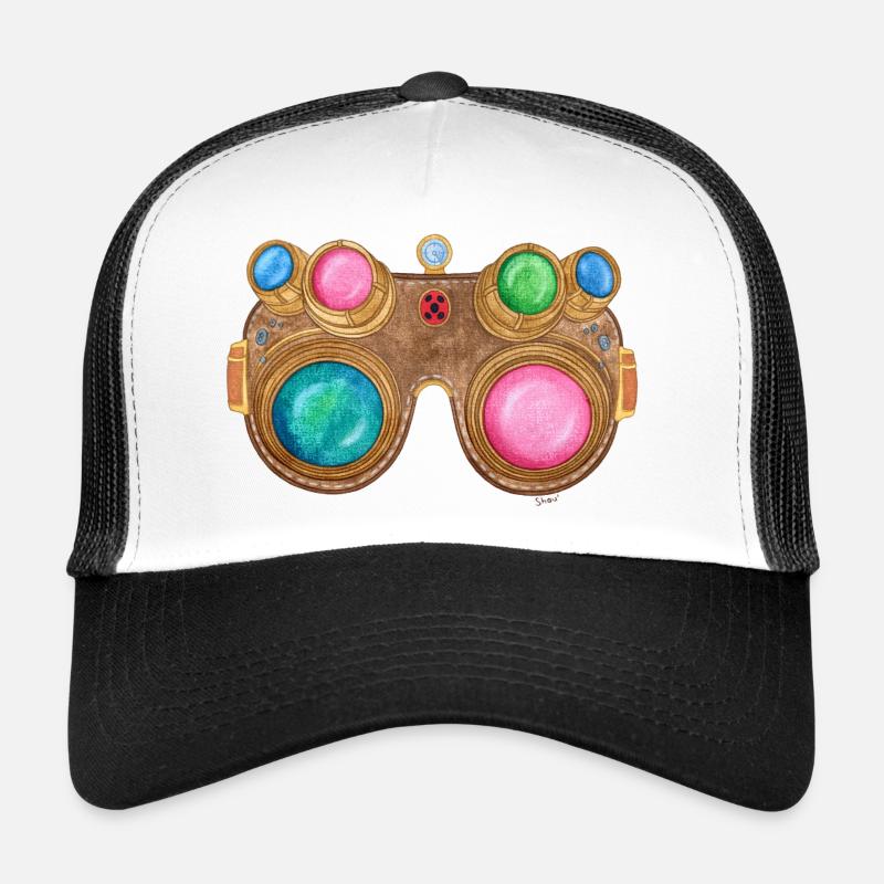 Regenbogen-Steampunk-Brille Trucker Cap