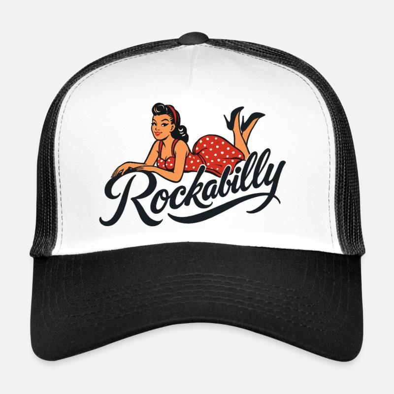 Pin-up Rockabilly en jupon Rock’n’Roll Casquette trucker 