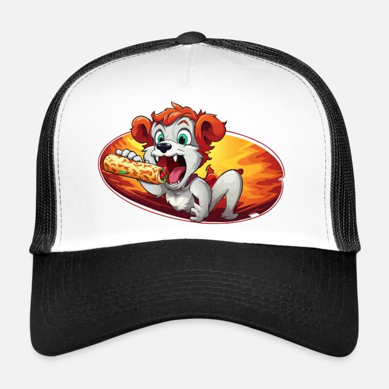 Fiery Pizza Dog Trucker Cap