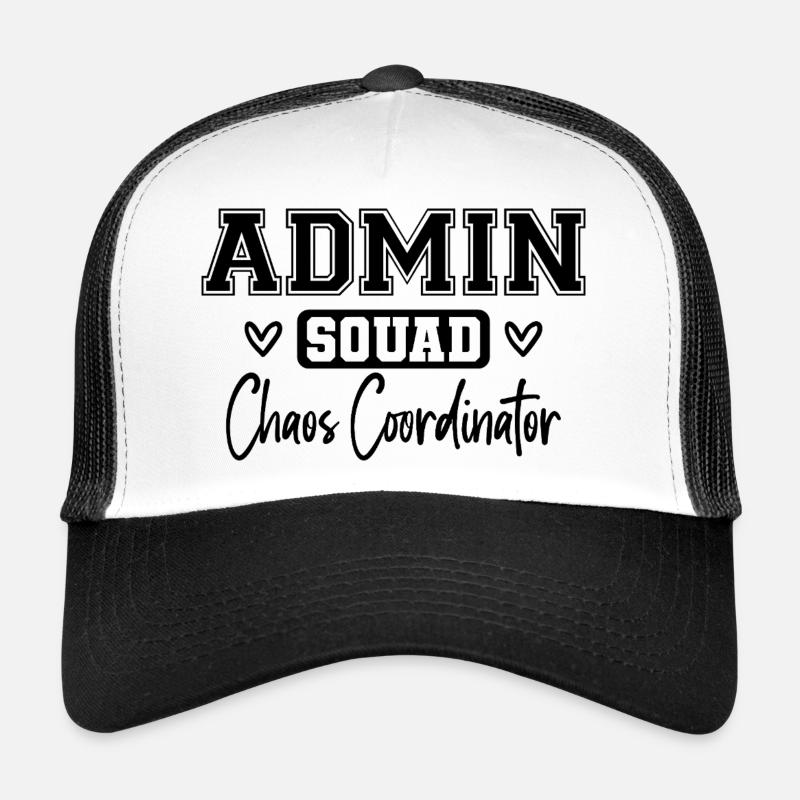 Admin Squad: Colored Retro Office Team Gift - Trucker Cap - white/black