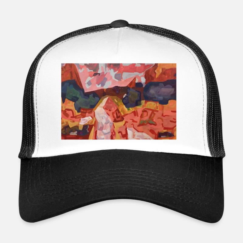Feu de couleur abstraite - Casquette trucker  - blanc/noir