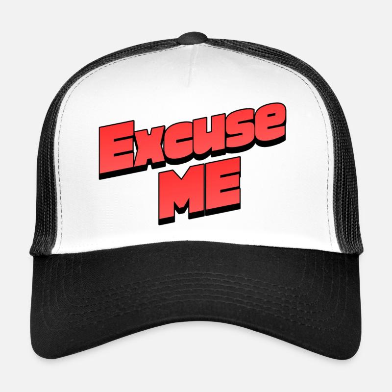 Excusez-moi : graphisme rétro de faute de frappe - Casquette trucker - blanc/noir