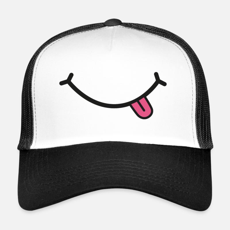 Zunge raus - Lächeln - Trucker Cap - Weiß/Schwarz