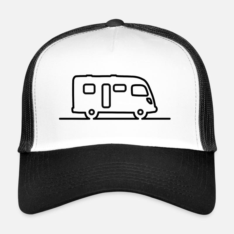 Wohnmobil Integriert - Schlichte Kontur - Trucker Cap - Weiß/Schwarz
