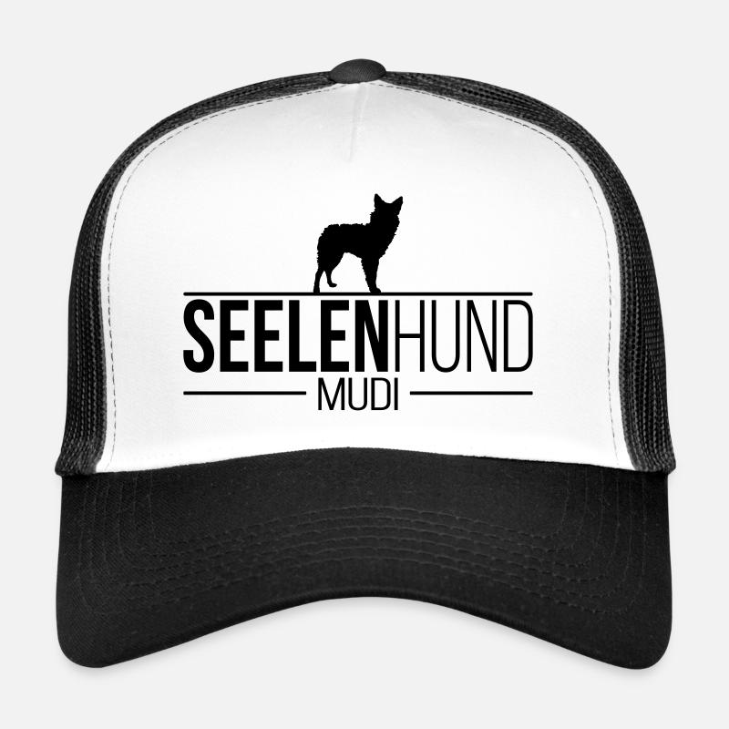SEELENHUND Mudi Hundespruch Wilsigns Hunde - Trucker Cap - Weiß/Schwarz