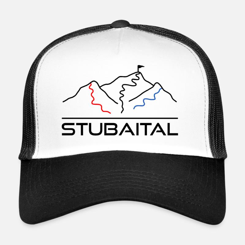 Wintersport Skipiste Stubaital - Trucker Cap - Weiß/Schwarz
