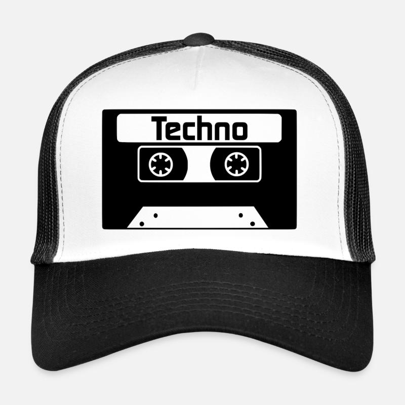 Techno - tape - logo - symbol - techno music Trucker Cap