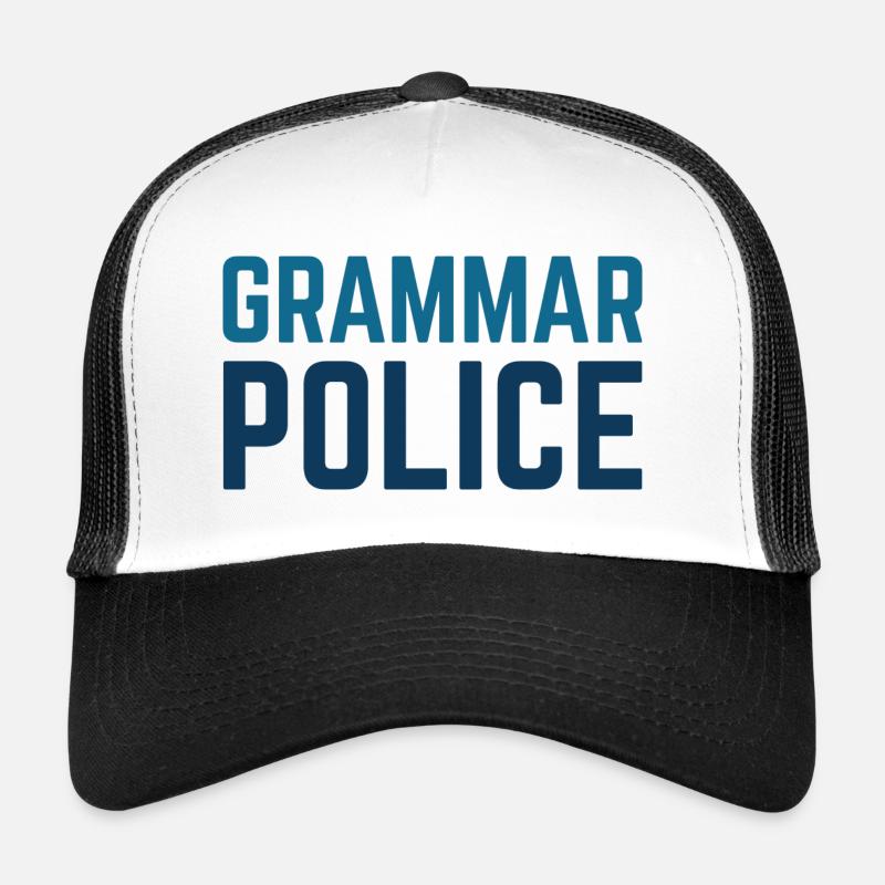 Grammatikpolizei - Trucker Cap - Weiß/Schwarz
