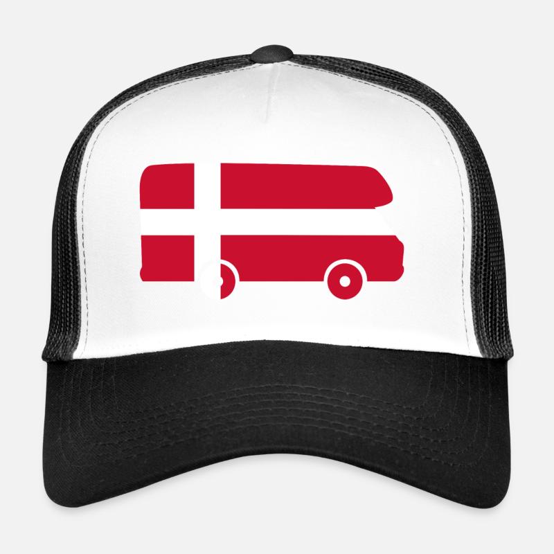 Wohnmobil Dänemark Reise Urlaub Camper Aufkleber - Trucker Cap - Weiß/Schwarz