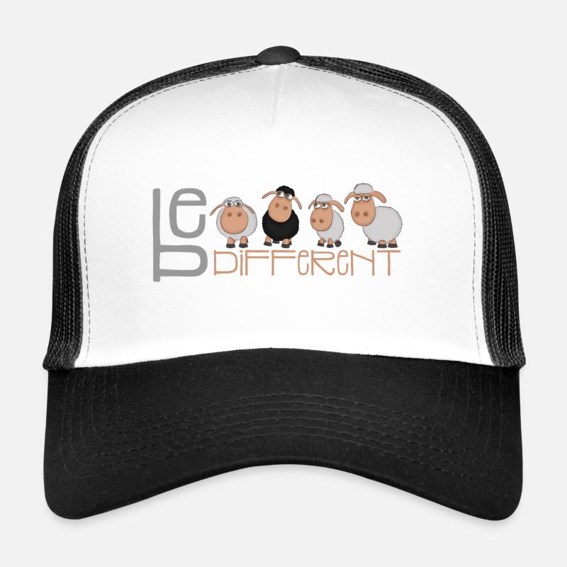 Little Be Different Sheep - Unique et différent - Casquette trucker - blanc/noir
