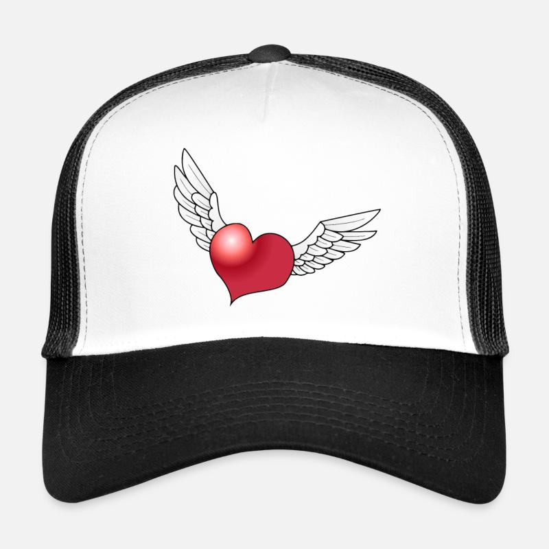 a winged heart - Trucker Cap - white/black