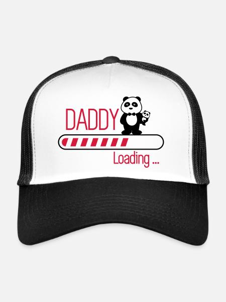 Daddy loading - Papa en cours - Casquette trucker  - blanc/noir - Devant