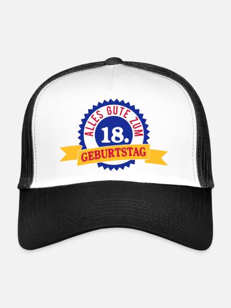 Joyeux 18ème Anniversaire - Casquette trucker  - blanc/noir - Devant