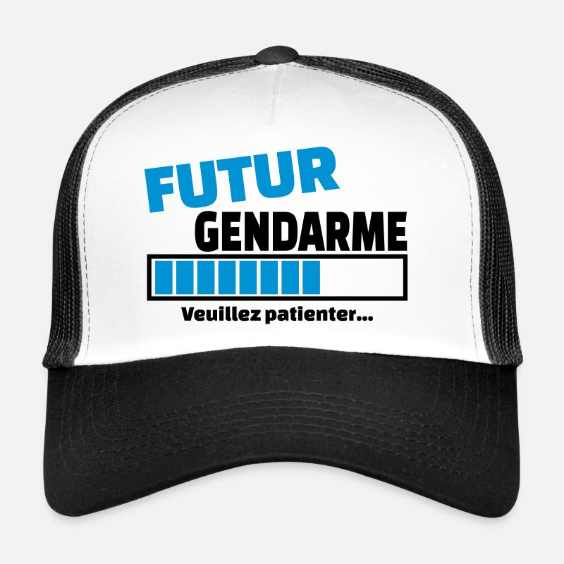 futur gendarme - Casquette trucker  - blanc/noir