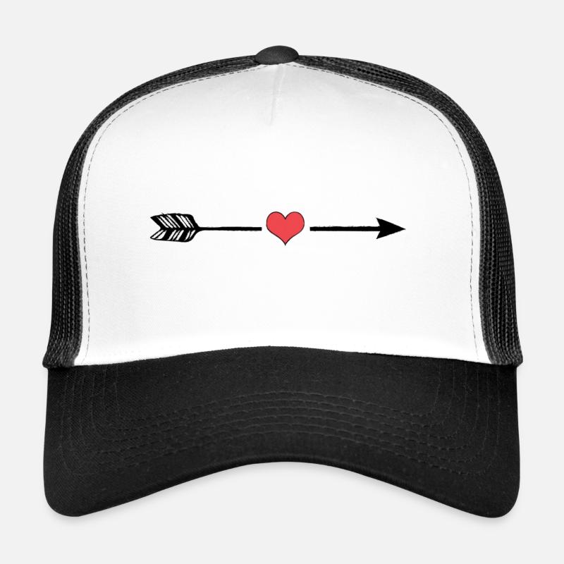 Herz und Pfeil - Trucker Cap - Weiß/Schwarz