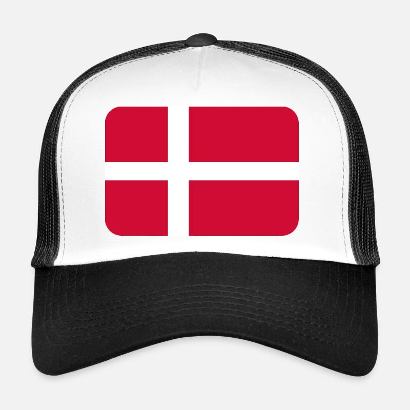 DENMARK FLAG round corner 400 dpi Trucker Cap