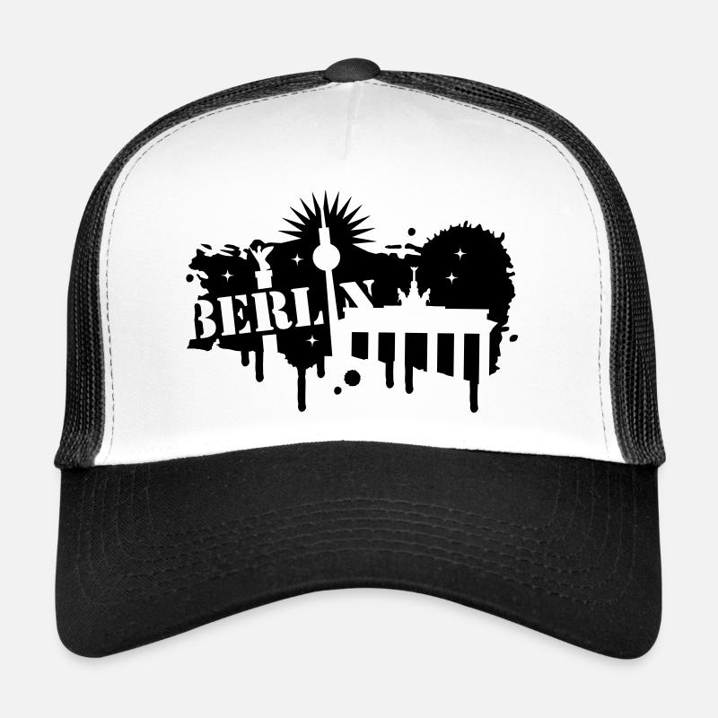 Berlin, Brandenburg Gate, and Victory Column - Trucker Cap - white/black