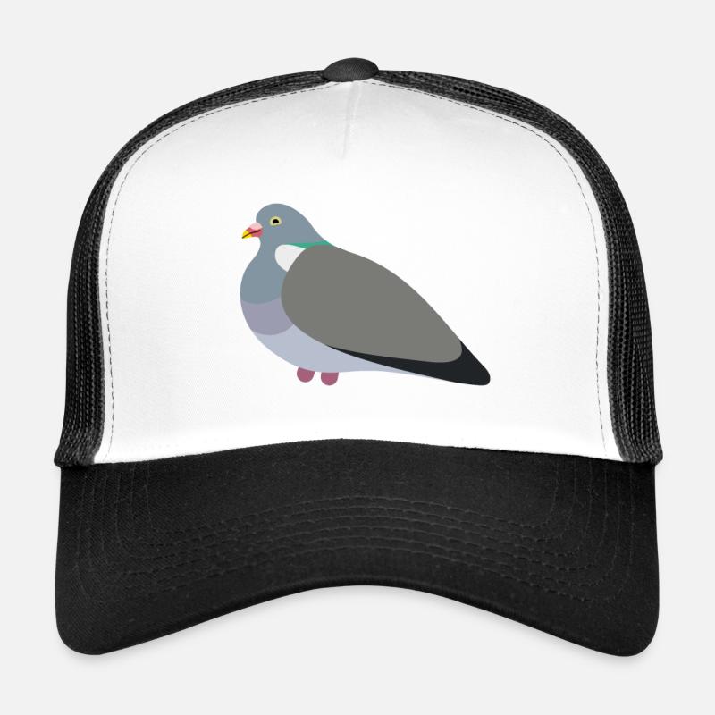 Pigeon ramier - Casquette trucker  - blanc/noir