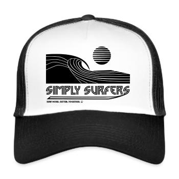 Moonlight Surf (schwarz) - Trucker Cap - Weiß/Schwarz - Vorne