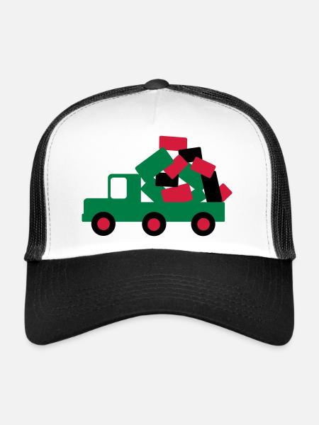 véhicule - Casquette trucker  - blanc/noir - Devant