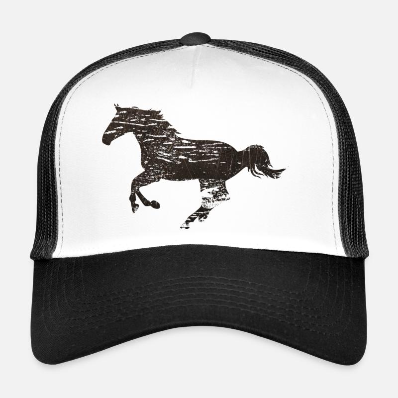 Wildes Pferd II - Trucker Cap - Weiß/Schwarz