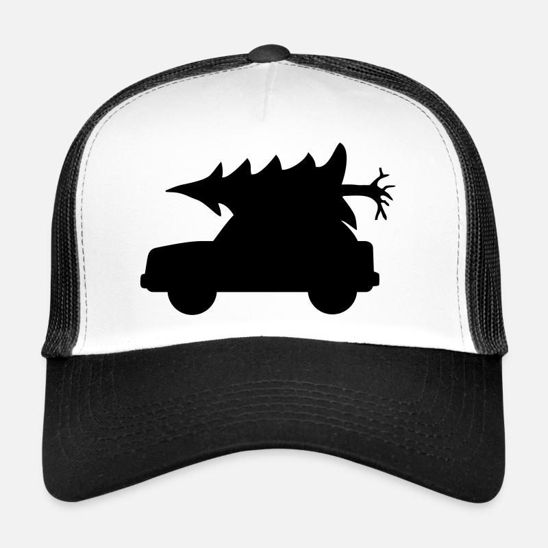 Tannenbaum Weihnachten Auto - Trucker Cap - Weiß/Schwarz